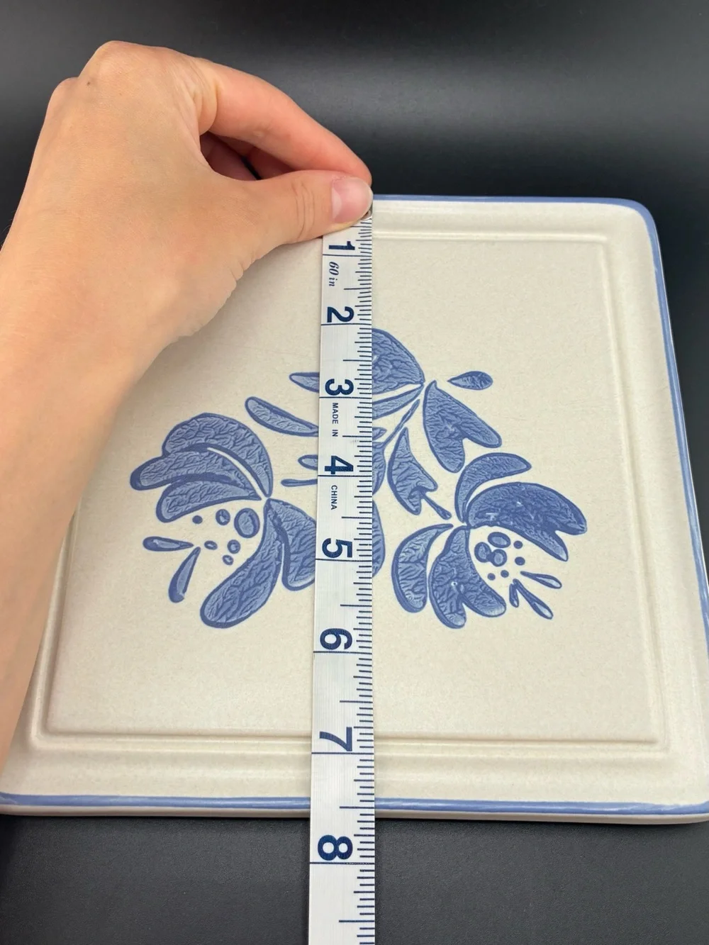 Pfaltzgraff Blue Floral Square Hot Plate